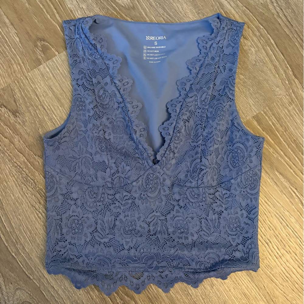 Blue lacey tank